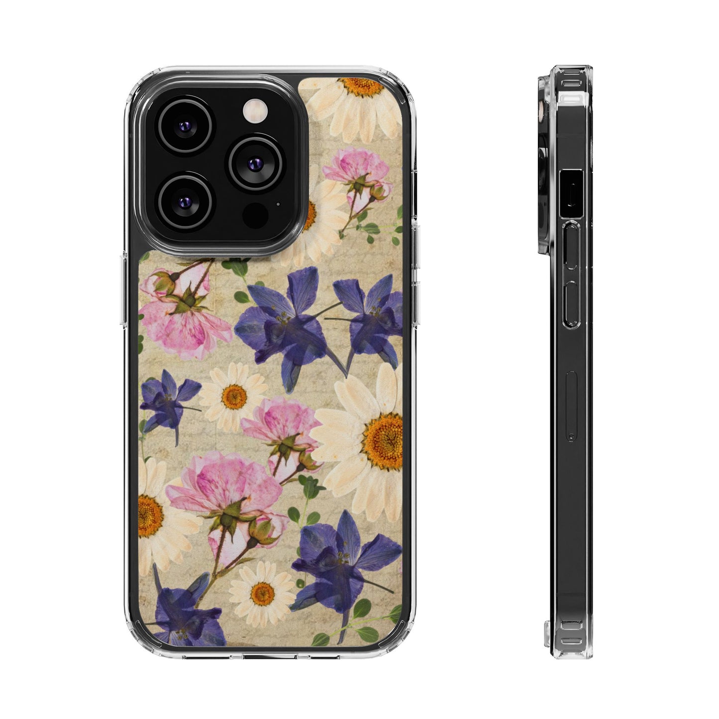 Little Women Inspired Floral Clear Phone Case, Vintage Flower Phone Cover, Cute Clear Case, Mom Gift, Nature Lover Accessory, Phone Protection