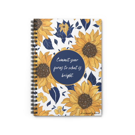 Sunflower Focus: Spiral Notebook - Ruled Line
