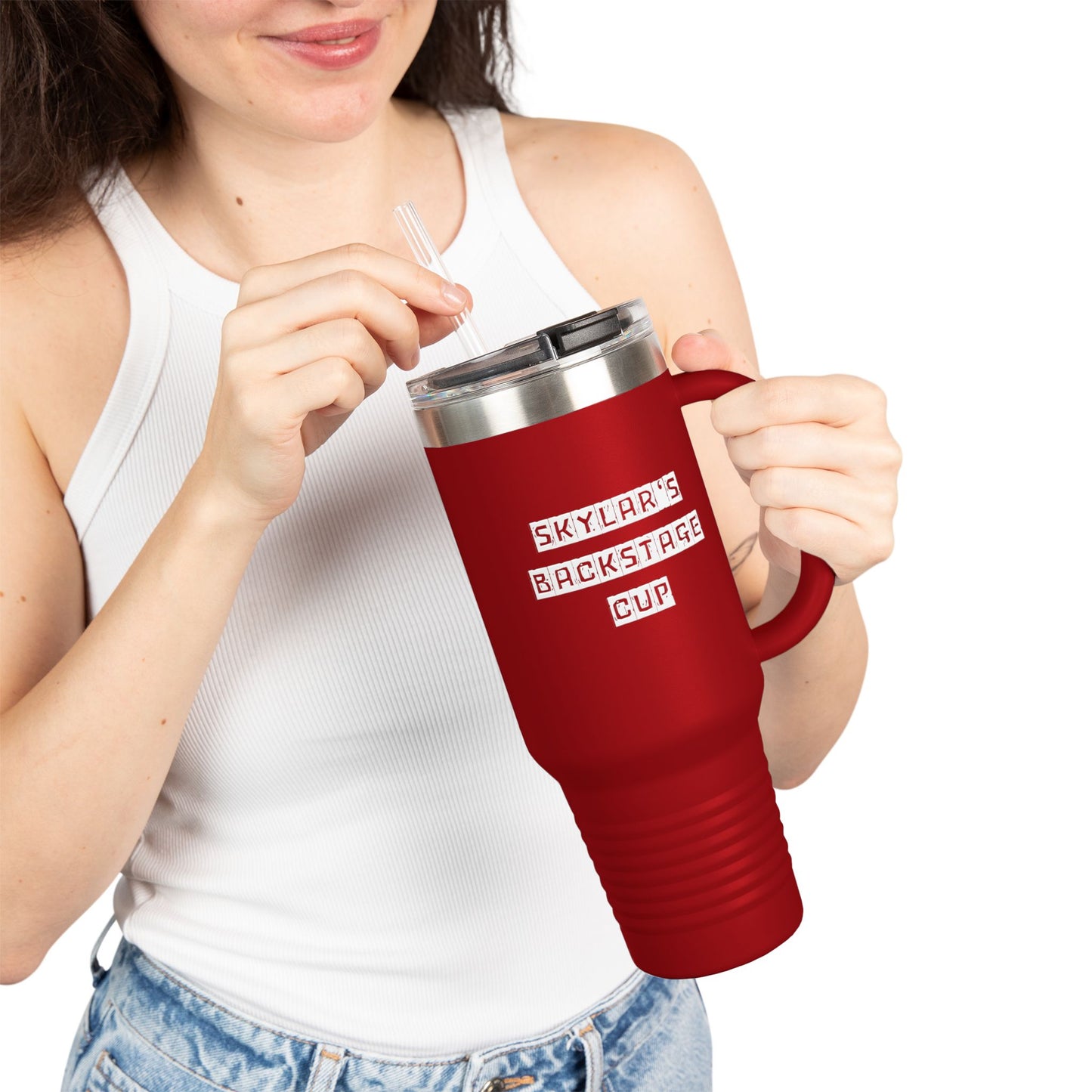 Personalized Insulated Travel Mug for Theatre Lovers | 40oz | Custom Name, Summer Essential, Gifts for Her, Road Trip