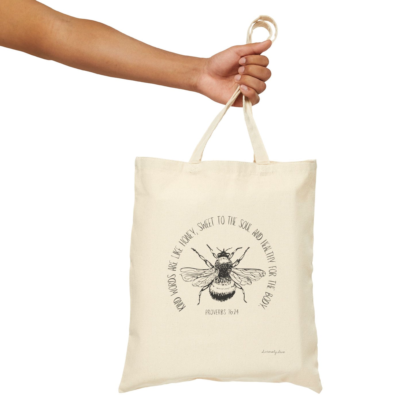 Proverbs Honey Bee - Cotton Canvas Tote Bag
