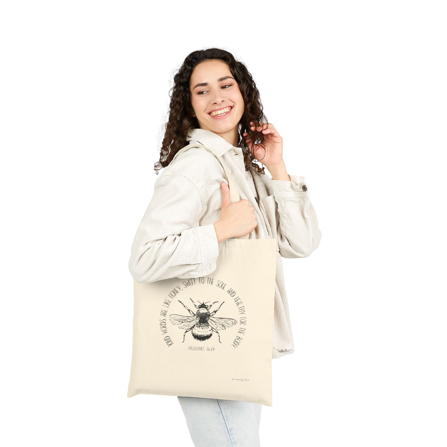 Proverbs Honey Bee - Cotton Canvas Tote Bag