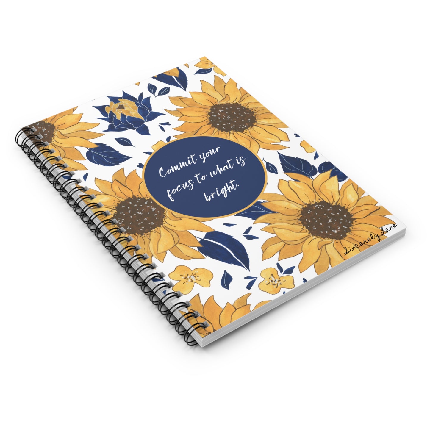 Sunflower Focus: Spiral Notebook - Ruled Line