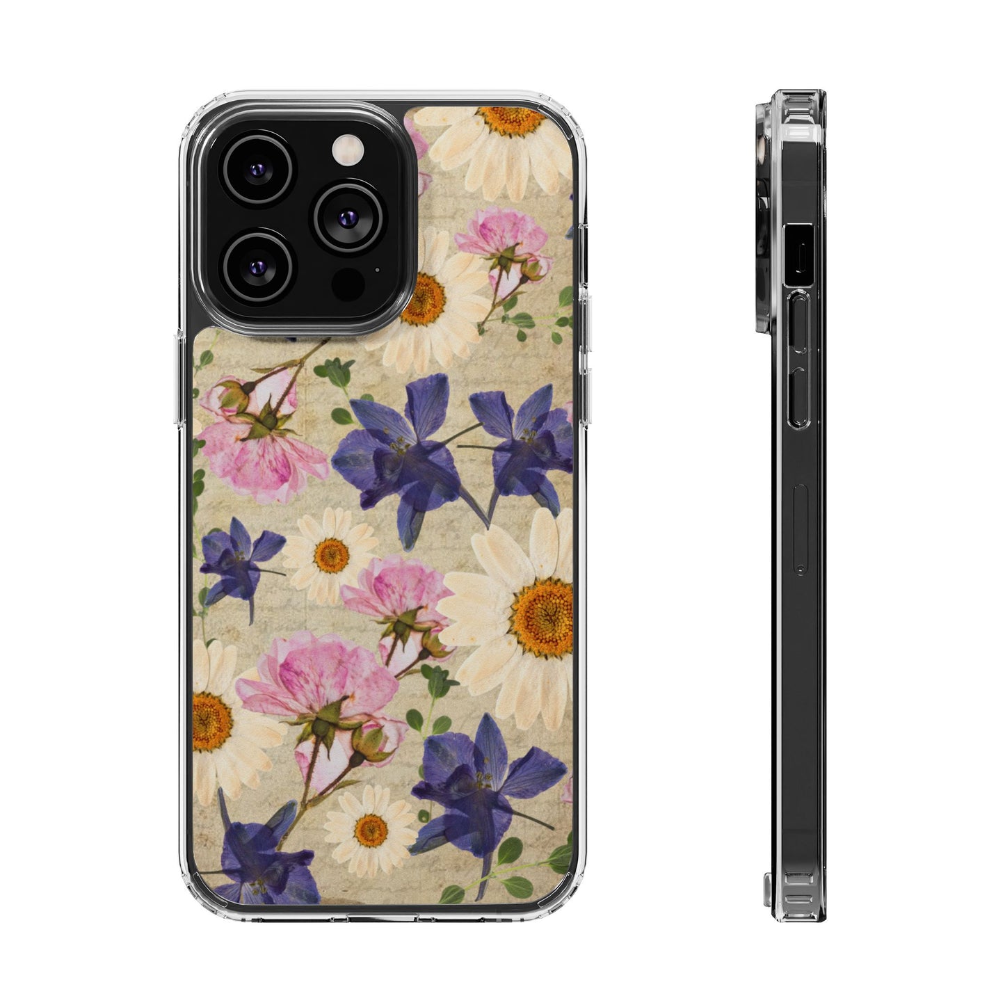 Little Women Inspired Floral Clear Phone Case, Vintage Flower Phone Cover, Cute Clear Case, Mom Gift, Nature Lover Accessory, Phone Protection