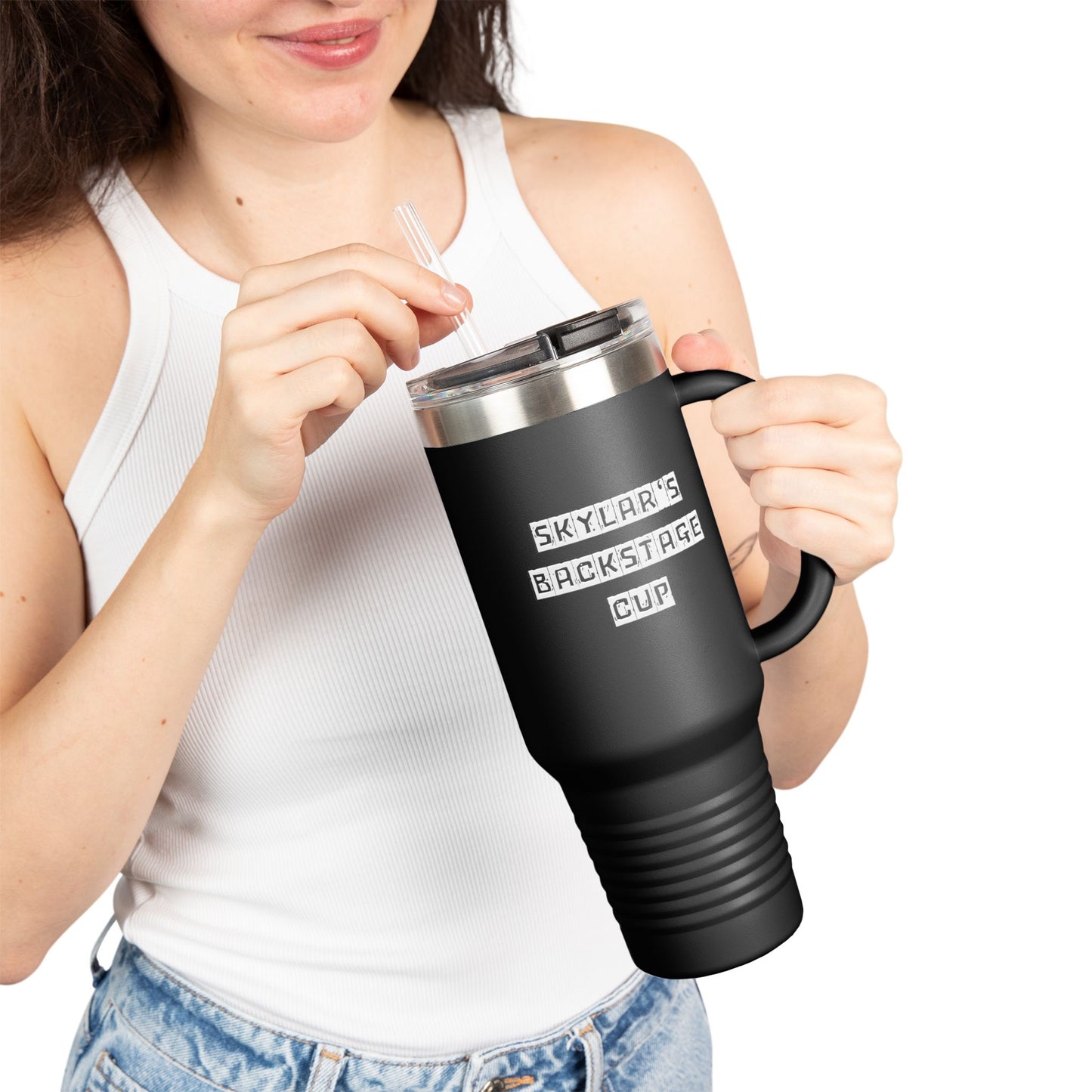 Personalized Insulated Travel Mug for Theatre Lovers | 40oz | Custom Name, Summer Essential, Gifts for Her, Road Trip