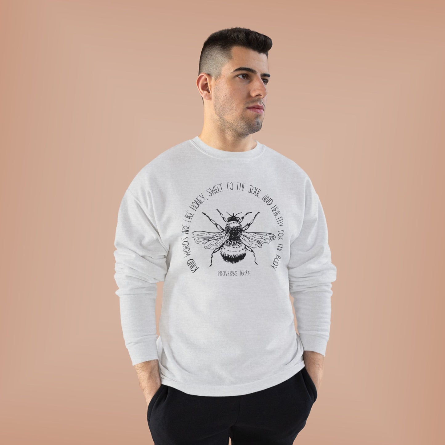 Proverbs Honey Bee: Eco-Friendly Crewneck Sweatshirt