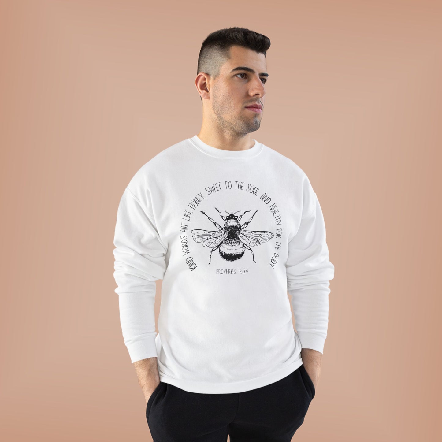 Proverbs Honey Bee: Eco-Friendly Crewneck Sweatshirt