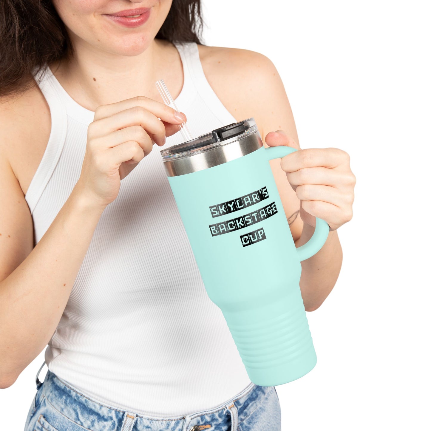 Personalized Insulated Travel Mug for Theatre Lovers | 40oz | Custom Name, Summer Essential, Gifts for Her, Road Trip