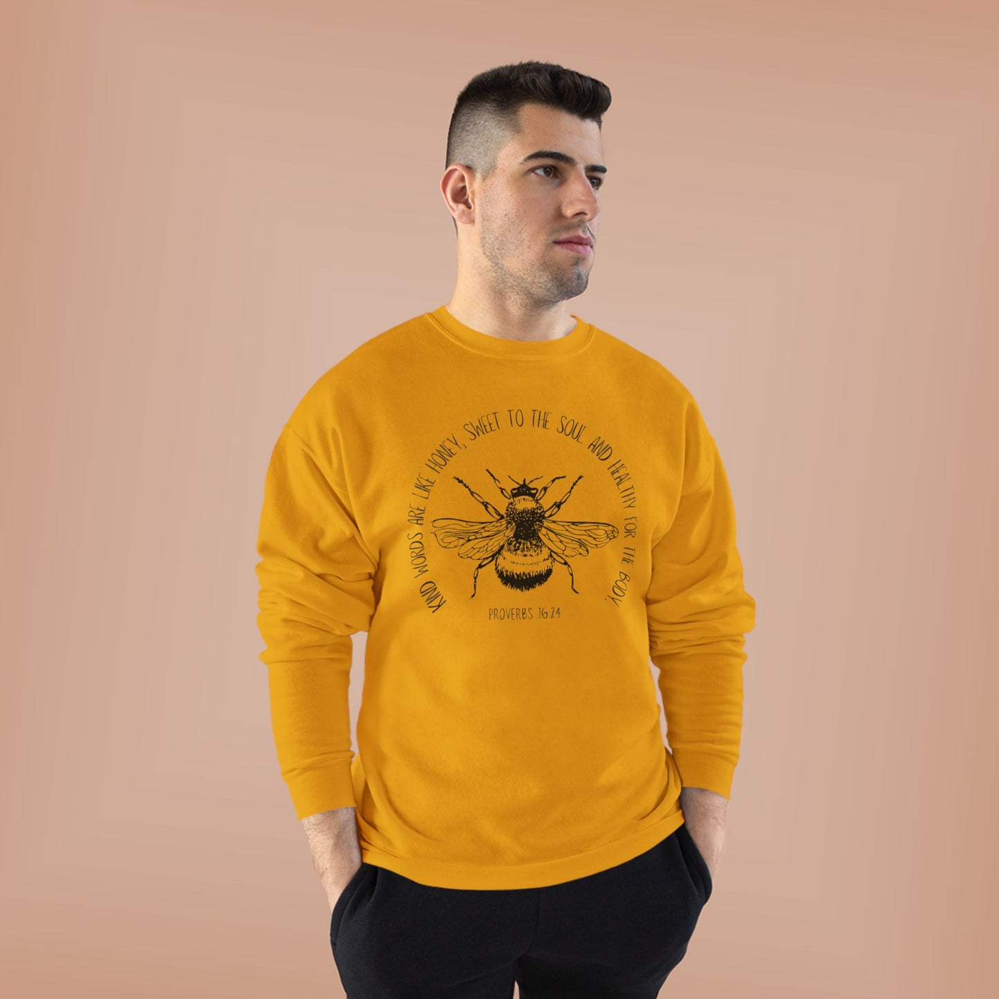 Proverbs Honey Bee: Eco-Friendly Crewneck Sweatshirt