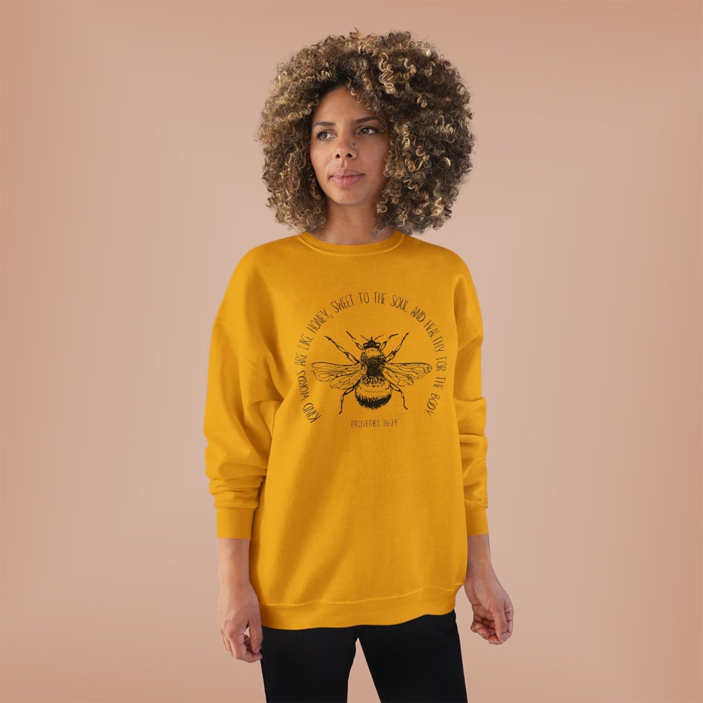 Proverbs Honey Bee: Eco-Friendly Crewneck Sweatshirt