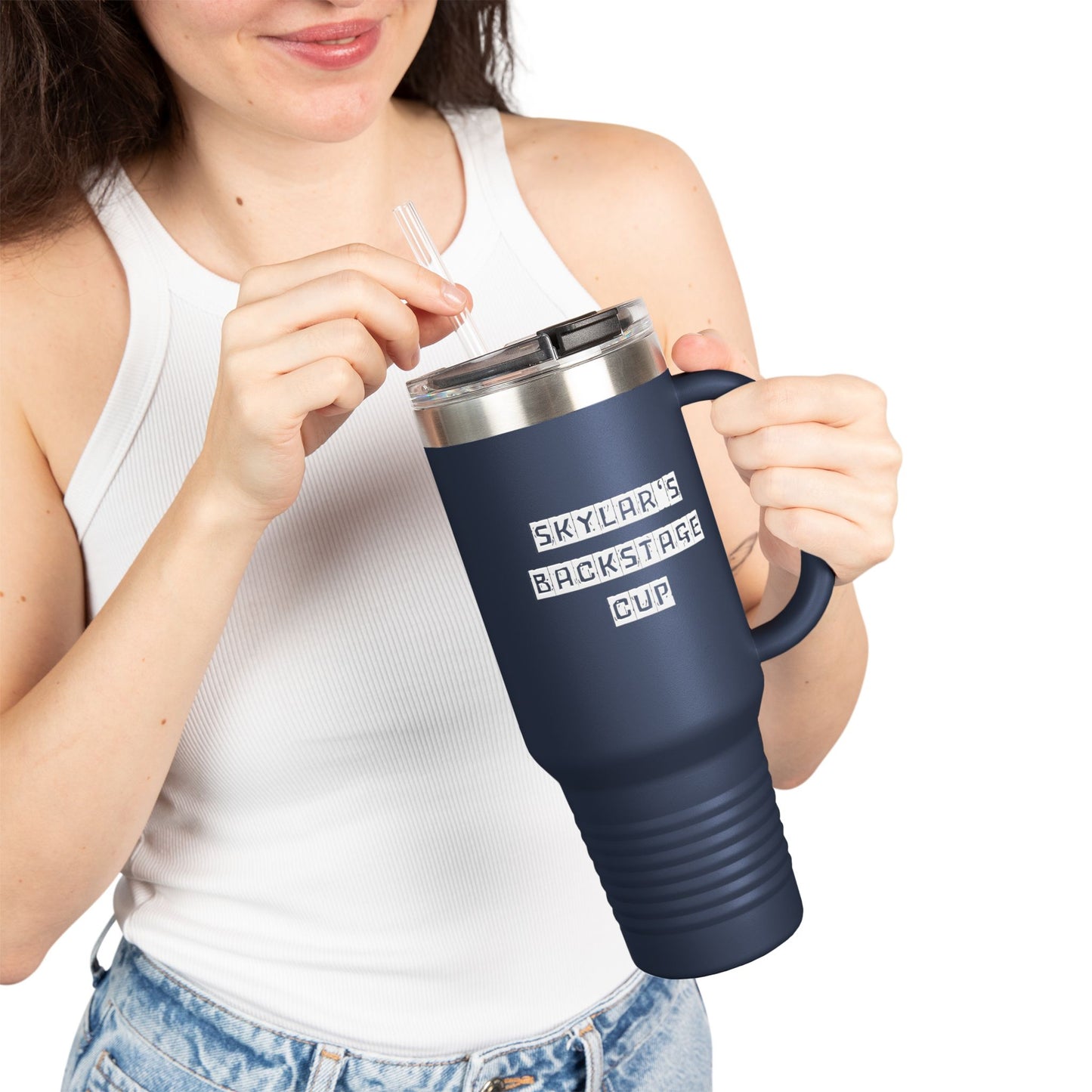 Personalized Insulated Travel Mug for Theatre Lovers | 40oz | Custom Name, Summer Essential, Gifts for Her, Road Trip