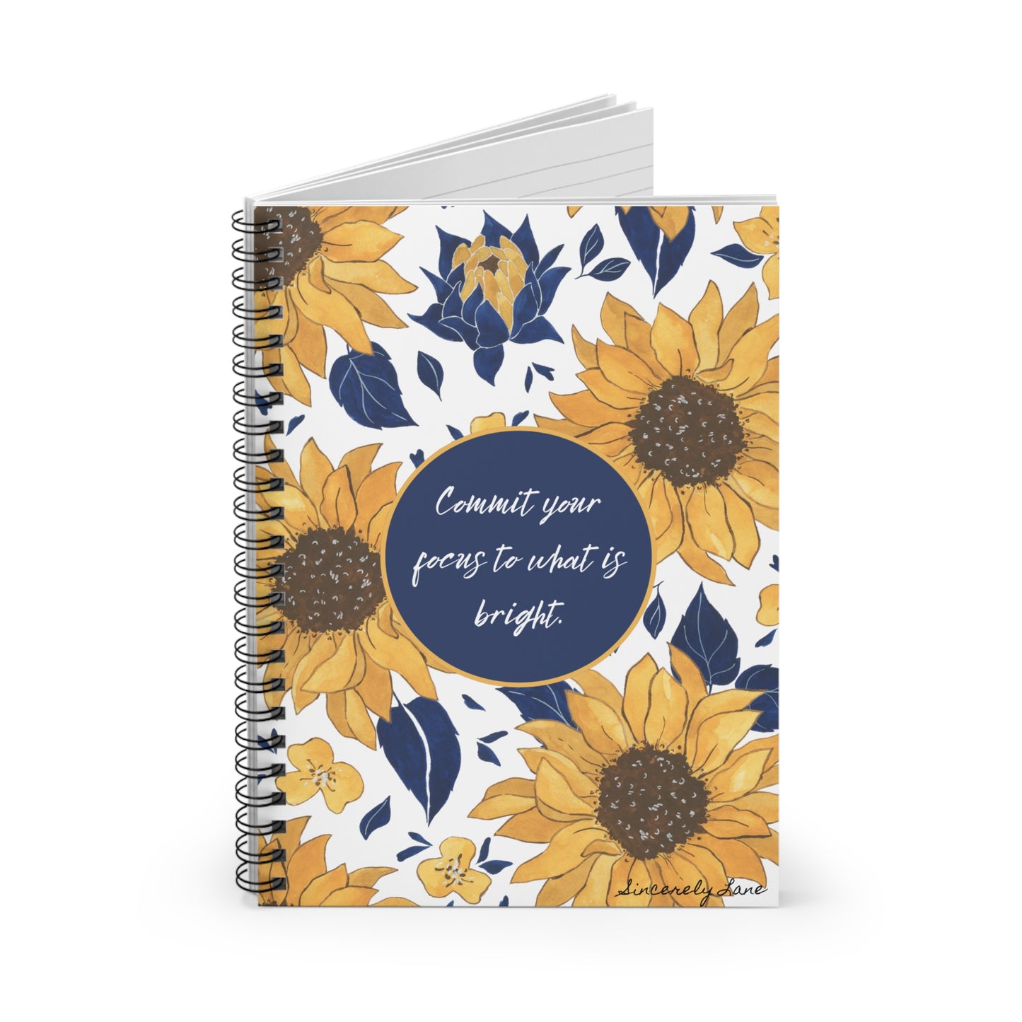Sunflower Focus: Spiral Notebook - Ruled Line