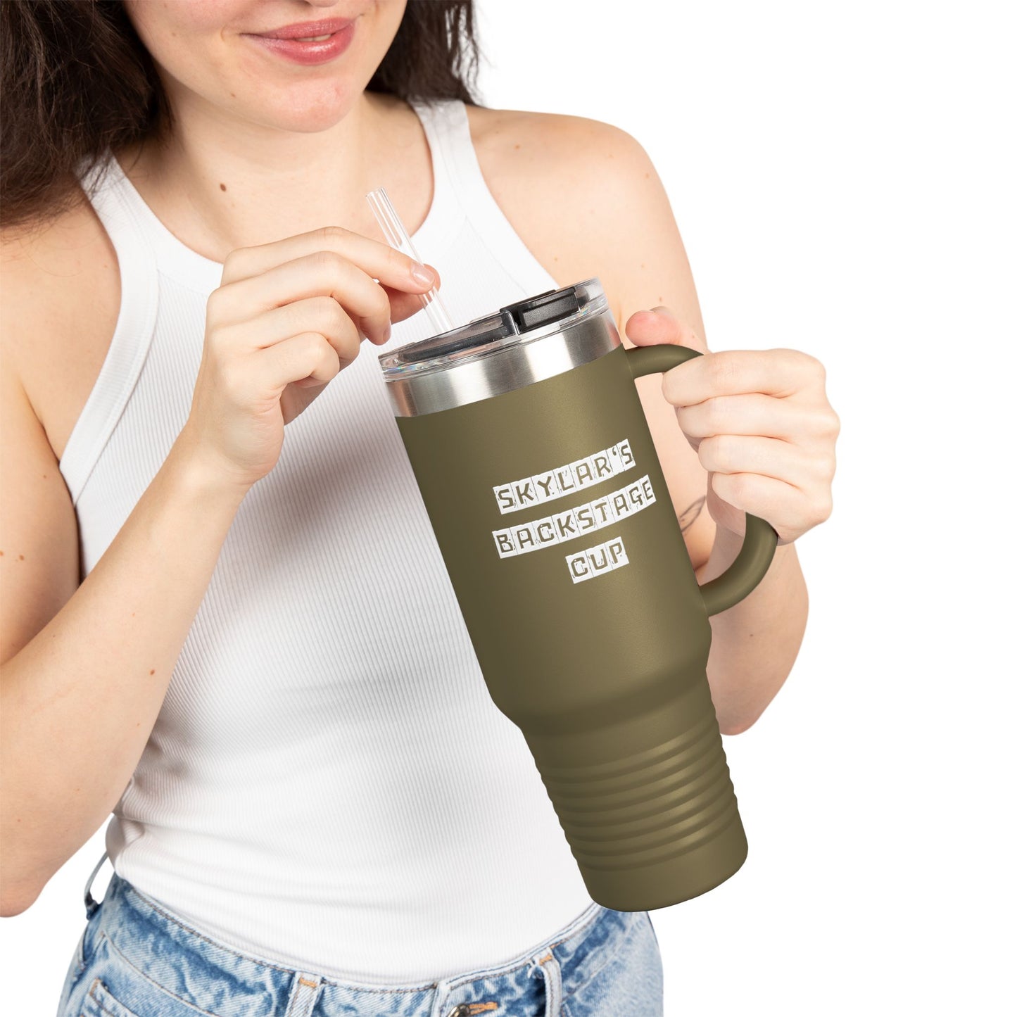 Personalized Insulated Travel Mug for Theatre Lovers | 40oz | Custom Name, Summer Essential, Gifts for Her, Road Trip