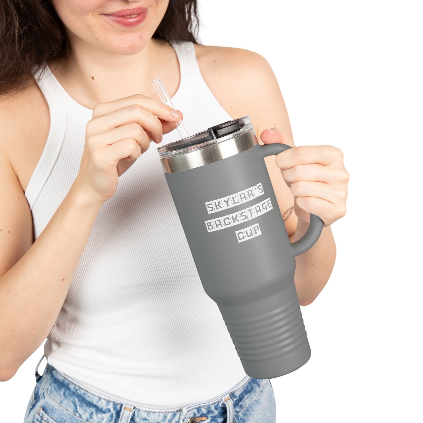Personalized Insulated Travel Mug for Theatre Lovers | 40oz | Custom Name, Summer Essential, Gifts for Her, Road Trip