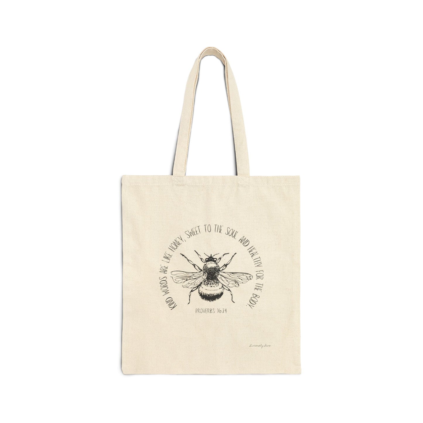 Proverbs Honey Bee - Cotton Canvas Tote Bag