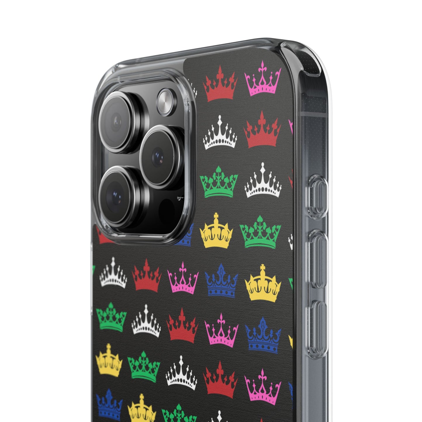 SIX Inspired Colorful Crown Clear Phone Case, Unique Gift for Her, Stylish Phone Accessory, Crown Design Case, Fun Phone Protector