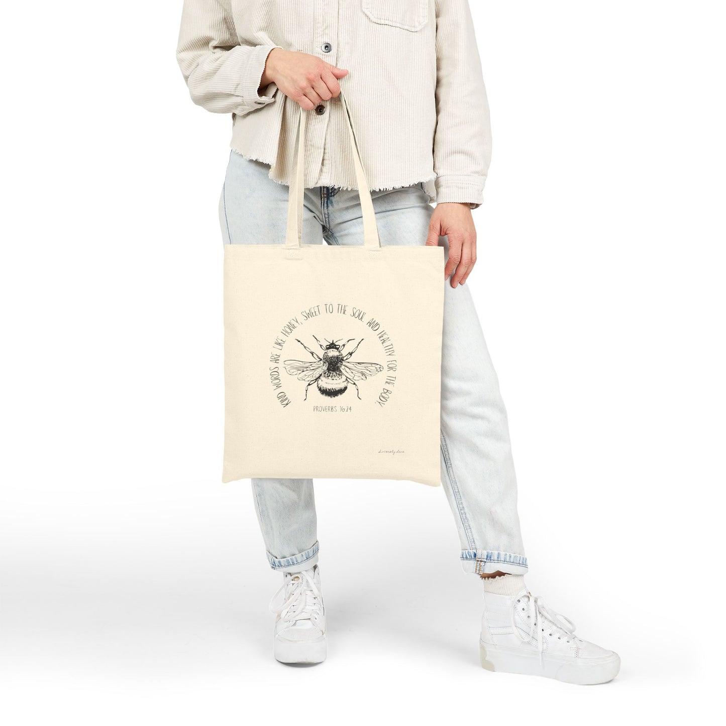 Proverbs Honey Bee - Cotton Canvas Tote Bag