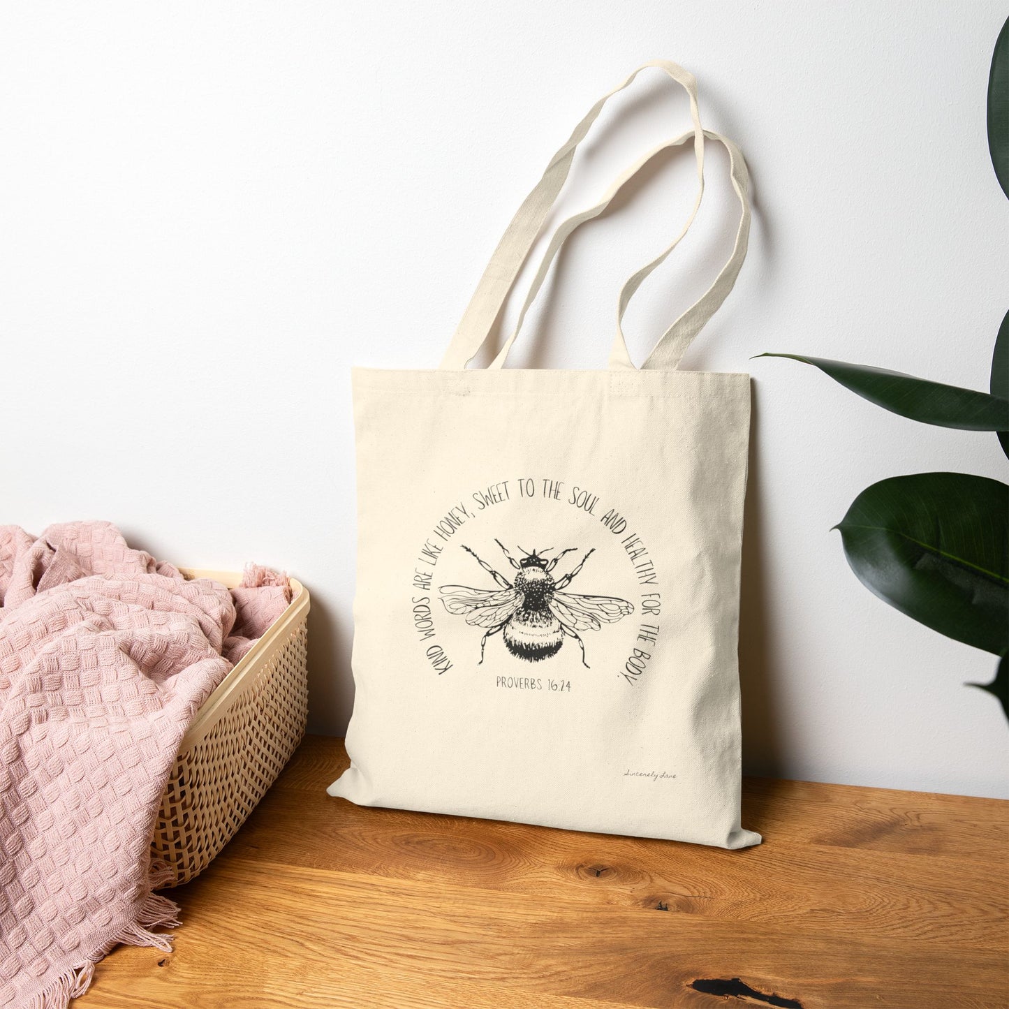 Proverbs Honey Bee - Cotton Canvas Tote Bag